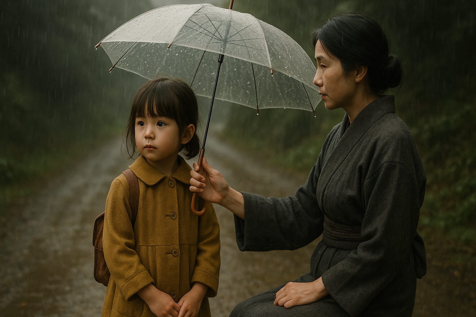 母親を待つ少女
